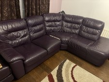 Purple Leather Dfs sofa With Some Slight Damage To The Leather