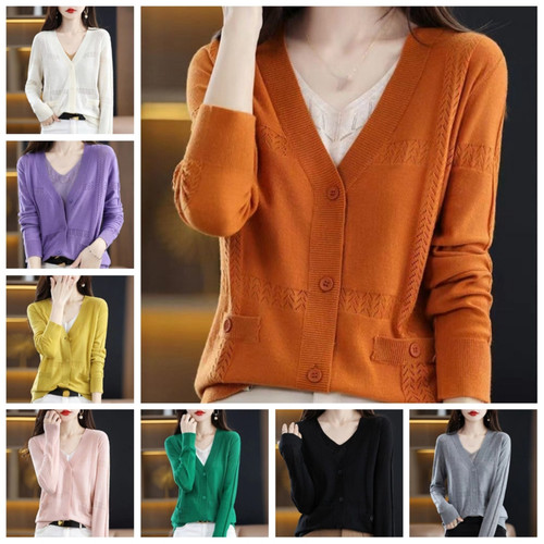 Ladies cardigan knit sweater - ladies,