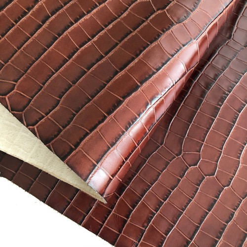 Reddish brown italian embossed - brown,