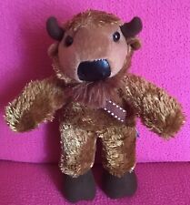 Unipak Bison Buffalo Cow Cattle With Horns Shiny Brown Soft Plush Toy 5-8.5”