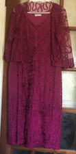 Colebrooke By Windsmoor Fuchsia Pink Cornelli Lace Party Shift Dress&Bolero Sz18