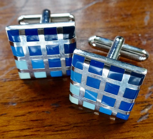 Vintage blue glass check - vintage,