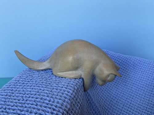 Wooden cat ornament decor - wooden,