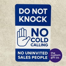 No Cold Callers No Door Knocking /  No Solicitation Canvassers Sticker Door Sign