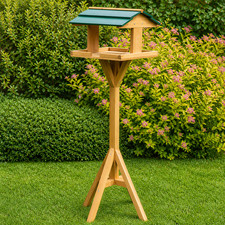 Traditional wooden bird table - bird,