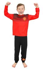 Boys Manchester United  FC Black Long Man U Pyjamas Pjs