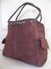 Estee Lauder Tote Bag Handbag Brown Suede Look Two Handles New Unused Vintage