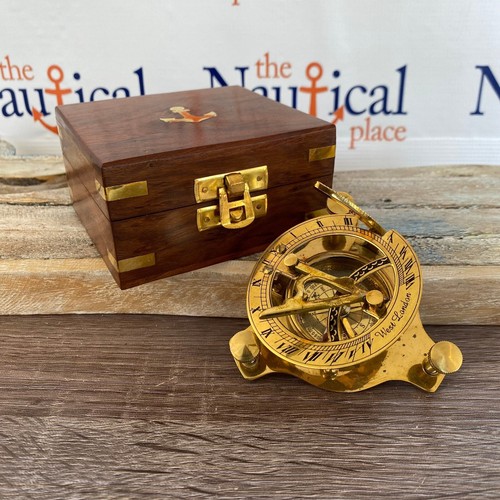 Small brass sundial - brass,