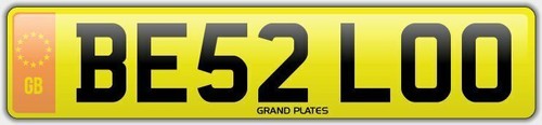 Number plate be52 loo - number,