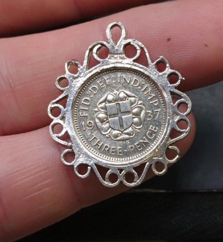 Vintage silver pendant - silver,