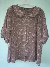 LADIES 1/2 SLEEVED & COLLARED BLOUSE SZE 18 FROM GEORGE DUSKY PINK FLORAL DESIGN