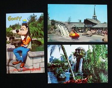 3 Vintage Disneyland Postcards