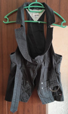 TOMMY HILGIGER WOMENS BLACK DENIM SLEEVELESS BELTED SHIRT WAISTCOAT SIZE S