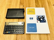 Vintage Hewlett Packard HP 12C Financial Calculator With Case - Black/Gold