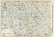 Map MARYLEBONE. REGENT STREET OXFORD STREET MAYFAIR SOHO FITZROVIA 1922 Vintage