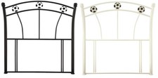 3ft single football headboard.Metal black white boys soccer,sports bed head end