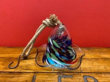 Hand Blown Glass Bell Bird Feeder Beautiful Garden Ornament