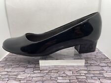 Pavers Black Patent Court Shoes Block Heel Size 39/6 Piccadilly Comfort Soles
