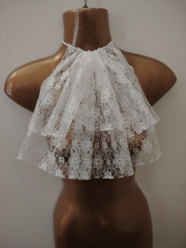 White lace jabot - jabot, frill