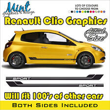 Renault CLIO Sport Side Stripes RS Cup Decals Stickers Graphics FREE P&P 015