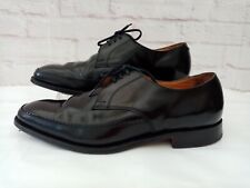 Loake Mens Shoes Size 8 F Black Derby Lace Up Leather Formal Stitch Detail Smart