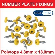 100x Yellow Number Plate Polytop Screws 10G Moulded Head Screw VAT Invoices inc.