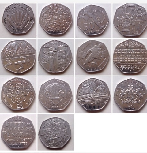 Rare 50p various collectable - rare,