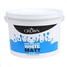 Crown Matt Emulsion Pure Brilliant White Wall  Ceiling Paint 7.5L