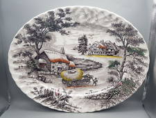 Vintage Large Yorkshire Ironstone Hand Engraved Serving Plate Meat Platter (P)