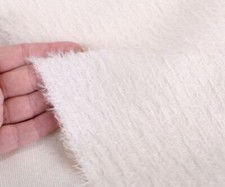 Mohair Teddy Fabric Helmbold Ivory Cream 12mm Sparse Bear Fur  1/16 1/8 & 1/4m