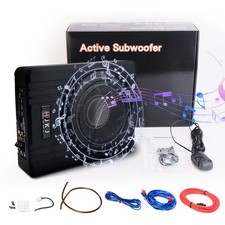 UK 10" Car Subwoofer Under-Seat 600W Amplifier Speaker Audio Sub Woofer Slim Box