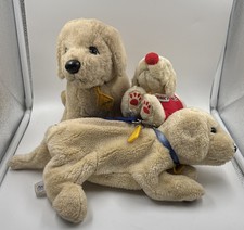 3 X Andrex Puppies Promotional Plush. Vintage/red Nose Day,comic Relief/ Dog Bag