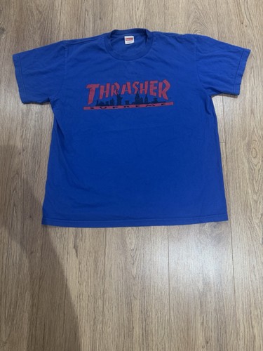 Supreme thrasher shirt blue - t,