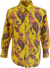 Mens 70s Yellow Psychedelic