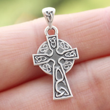 925 Sterling Silver Celtic Trinity Cross Pendant Charm For Necklace Triquetra