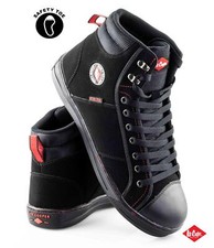 Mens Lee Cooper Steel Safety Lace Baseball Trainers Work Ankle Boots Shoes Size