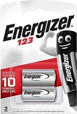 2x ENERGIZER 123 CR123 Batteries DL123 3V Lithium Battery Photo Camera CR123A
