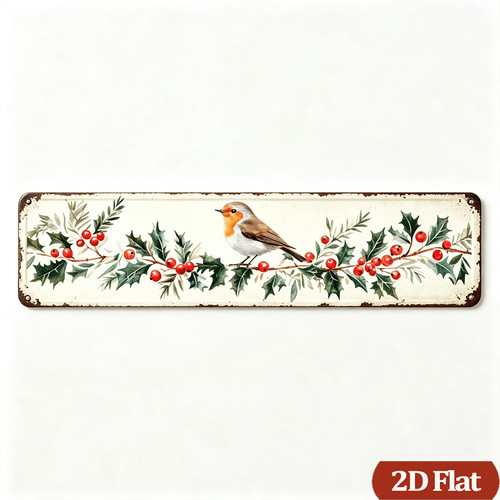 Vintage metal sign christmas - metal,