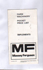 November 1974 Massey Ferguson Implements Pocket Price List Brochure