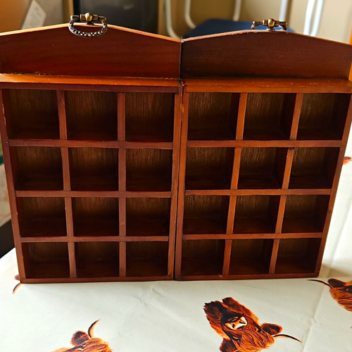 Wooden thimble holder display - wooden,