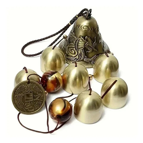 Large copper bells hanging - large,