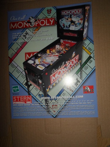Monopoly pinball machine - pinball, flyer