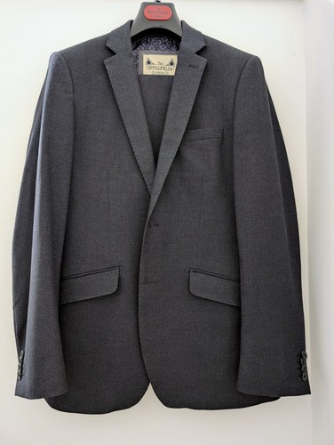 Men blue piece suit - suit, jacket