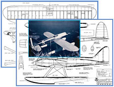 Model Airplane Plans (RC): Supermarine S.5 Racer 1/8 Scale 40" Seaplane .15-.25
