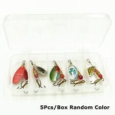 5Pcs Tackle Box Fishing Spinners Sea Perch Pike Trout Sequin Lures Hooks