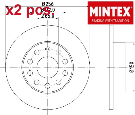 Pcs rear brake disc - x2,