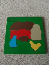 Vintage Early Learning Centre ELC Wooden Puzzle Farm