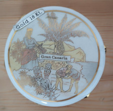 The Art Of Chokin Gran Canaria White and Gold Souvenir 18KT Gold With Stand