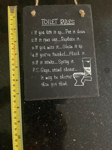 Toilet rules funny slate - rules,