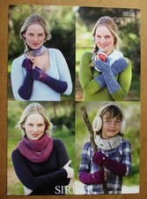 Sirdar Click DK Knitting Pattern 9858: Girl's / Lady's Gloves & Snood